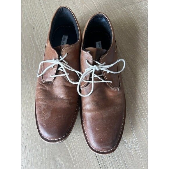 Steve Madden Mens Brown leather Dress Shoes Harpoon 217 size 13 - Picture 2 of 8